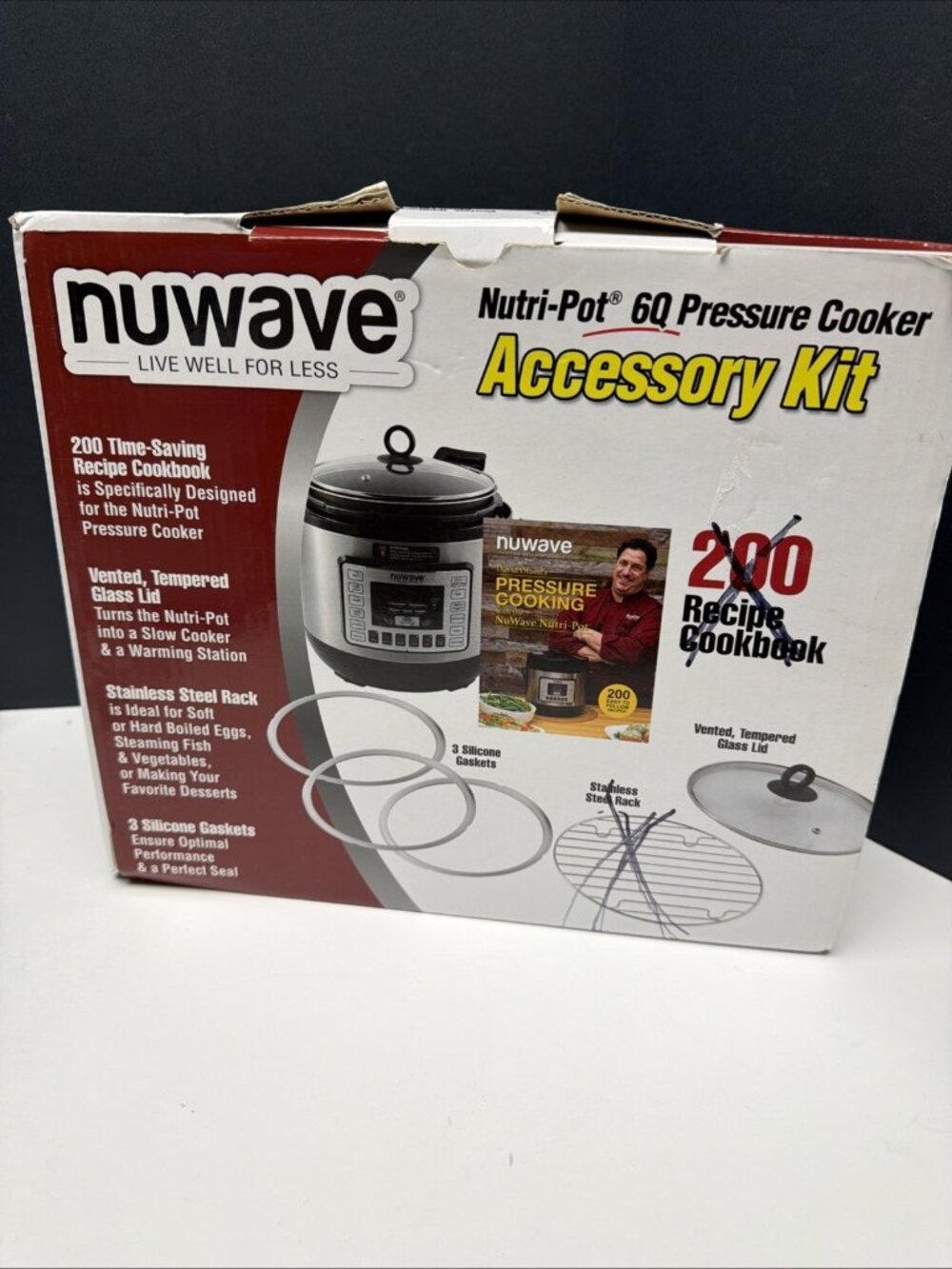 NuWave Nutri-Pot 6Qt Pressure Cooker Accessory Kit Unused Lid & 3 Gaskets ONLY